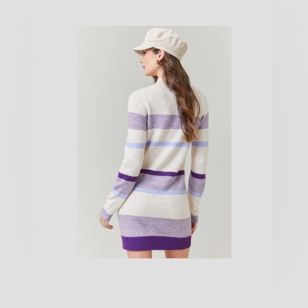 ❌SOLD❌ Francesca's Jeanne Striped Sweater Mini Dress - Picture 2 of 7